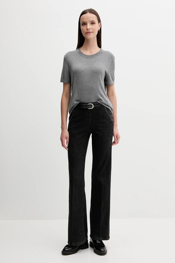 T-shirt με μετάξι United Colors of Benetton 1ZRED10BK γκρί AW25