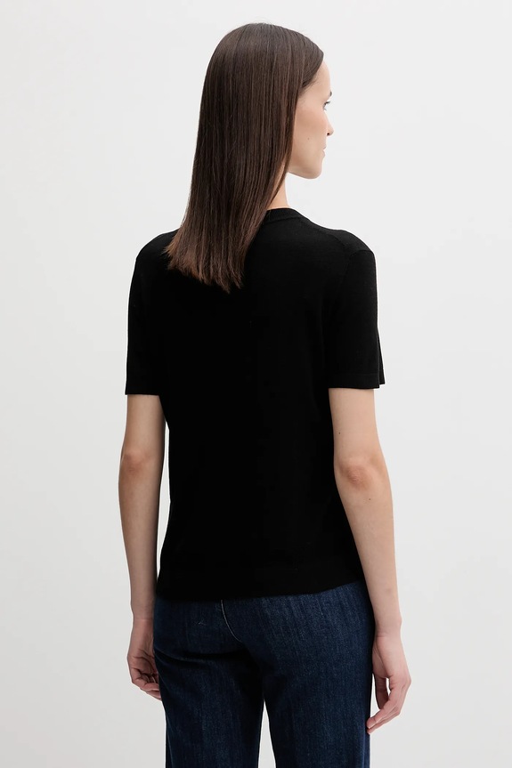 Ρούχα T-shirt με μετάξι United Colors of Benetton 1ZRED10BK μαύρο