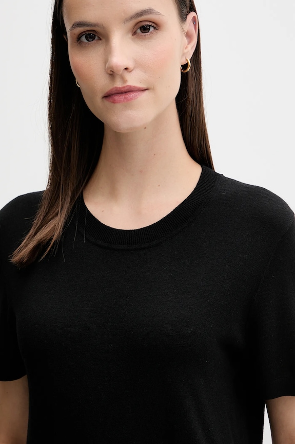 T-shirt με μετάξι United Colors of Benetton μαύρο 1ZRED10BK