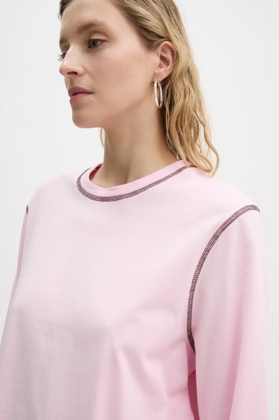 Résumé longsleeve bawełniany CamRS różowy 222301210