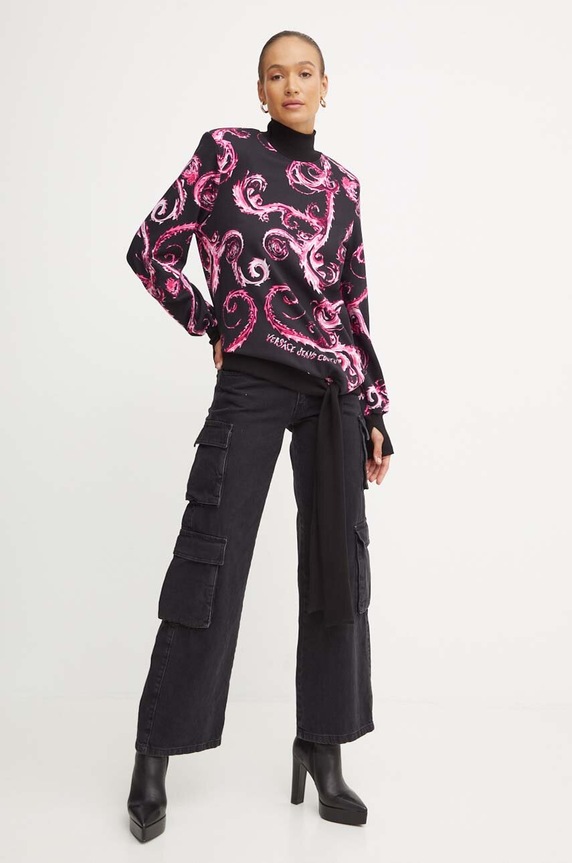 Bavlněná mikina Versace Jeans Couture 77HAO9A2.FS171 černá AW24