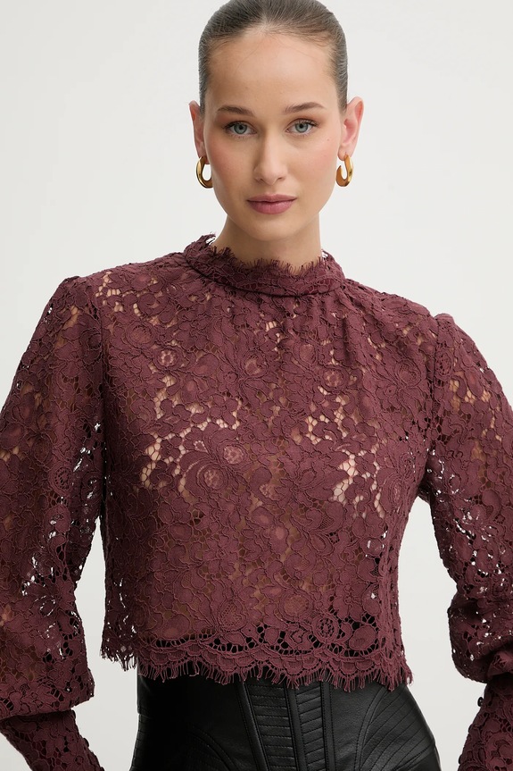 Bardot bluză LACE GEORGIA burgundia 57501TB