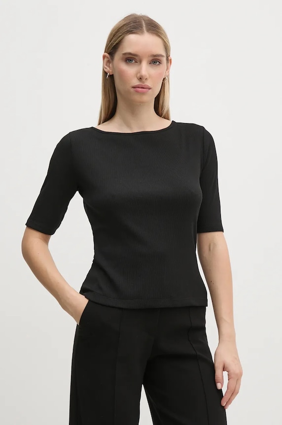 Sisley tricou uni negru 3FTRL105R