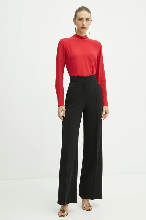 Twinset bluzka z domieszką jedwabiu regular czerwony 242TT2341