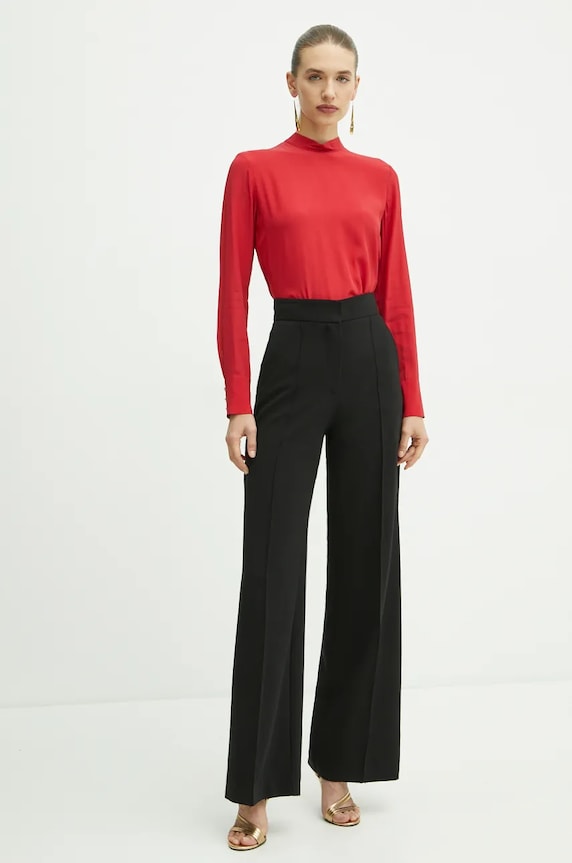 Twinset bluzka z domieszką jedwabiu regular czerwony 242TT2341