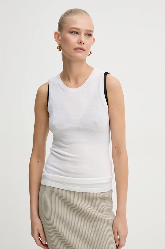 AERON tricou de lana uni bej CRTO546528