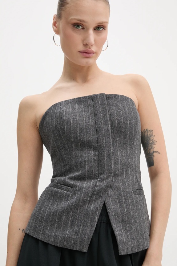 Vlnená blúzka A.L.C. Renee slim sivá 5TOPS01726