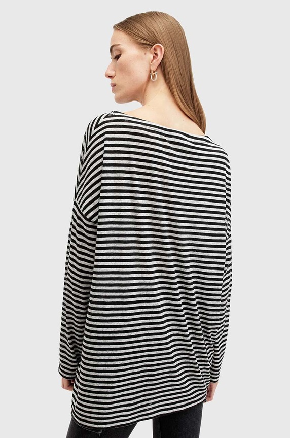 Odzież AllSaints bluzka RITA STRIPE TEE W003JY szary