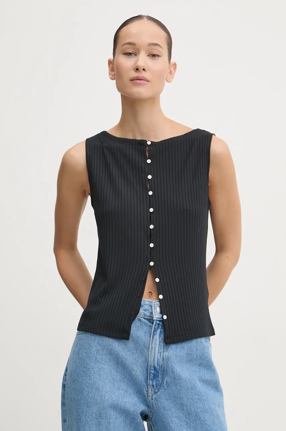 Top Abercrombie & Fitch hladký černá KI139.4574.900