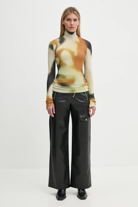 Majica dugih rukava Nanushka HARRI NW24FWTP33076 zelena AW24