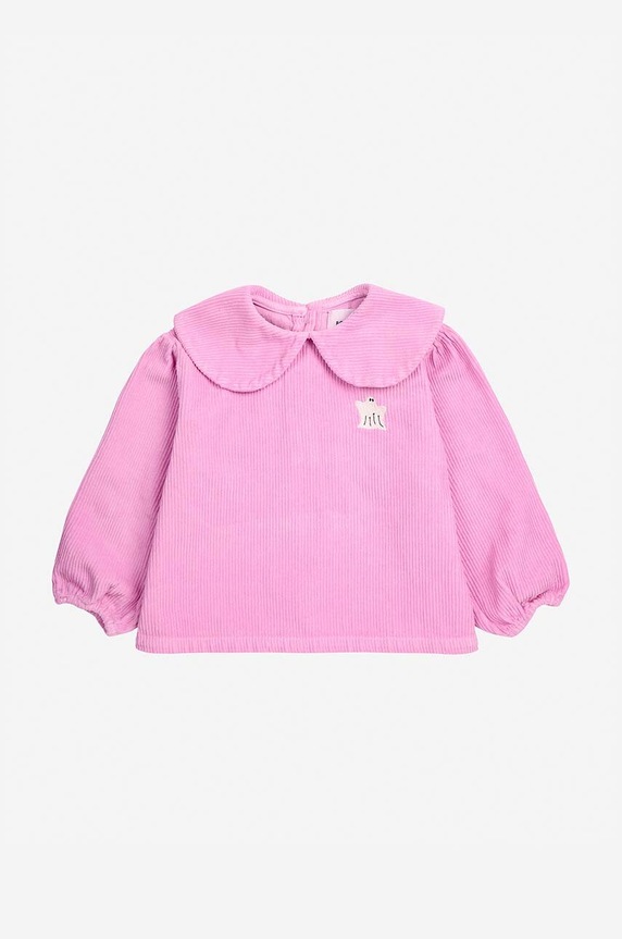 Bobo Choses bluza din bumbac pentru bebelusi Funny Ghost uni roz 224AB047
