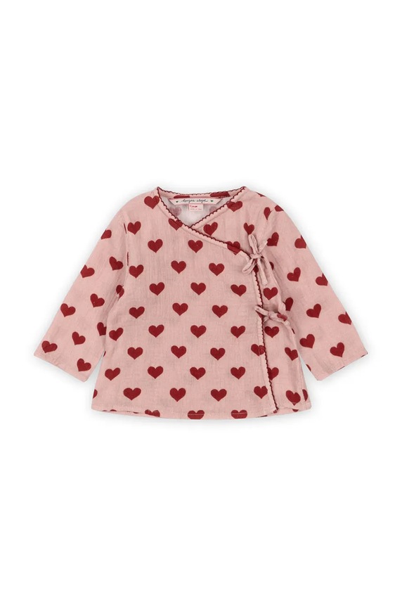 Бебешка памучна блуза Konges Sløjd COCO BLOUSE GOTS памук розов KS101460