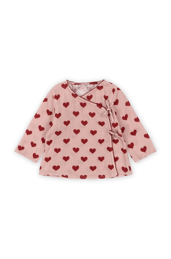 Бебешка памучна блуза Konges Sløjd COCO BLOUSE GOTS памук розов KS101460