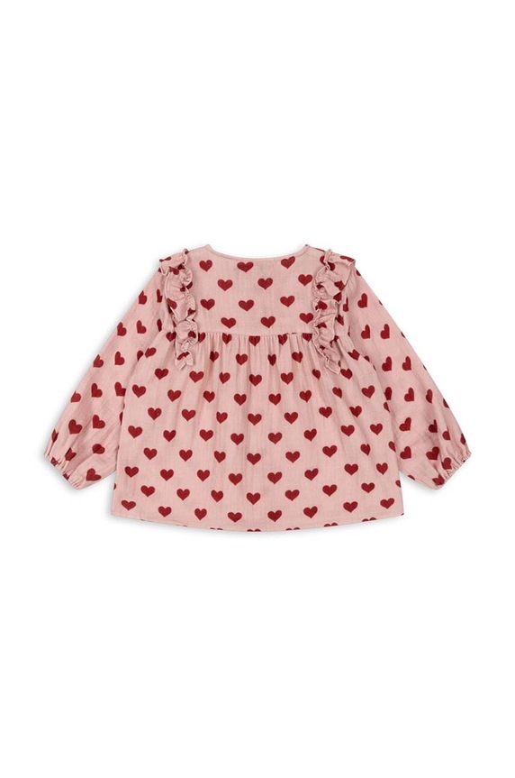 Lány Konges Sløjd gyerek blúz pamutból COCO FRILL SHIRT GOTS KS101462 rózsaszín