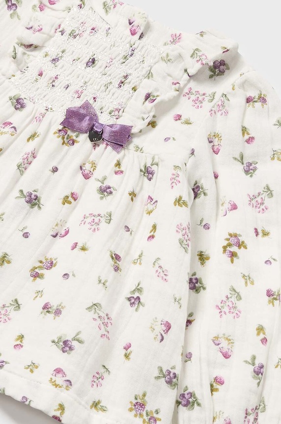 Mayoral bluzka bawełniana dziecięca 2195.4E.Baby.9BYH fioletowy AW24