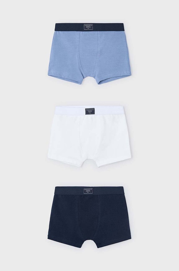 Mayoral bokserki dziecięce 3-pack bokserki dopasowane niebieski 10788.5J.Bielizna.9BYH