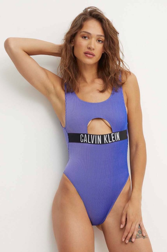 Calvin Klein jednoczęściowy strój kąpielowy miękka niebieski KW0KW02640