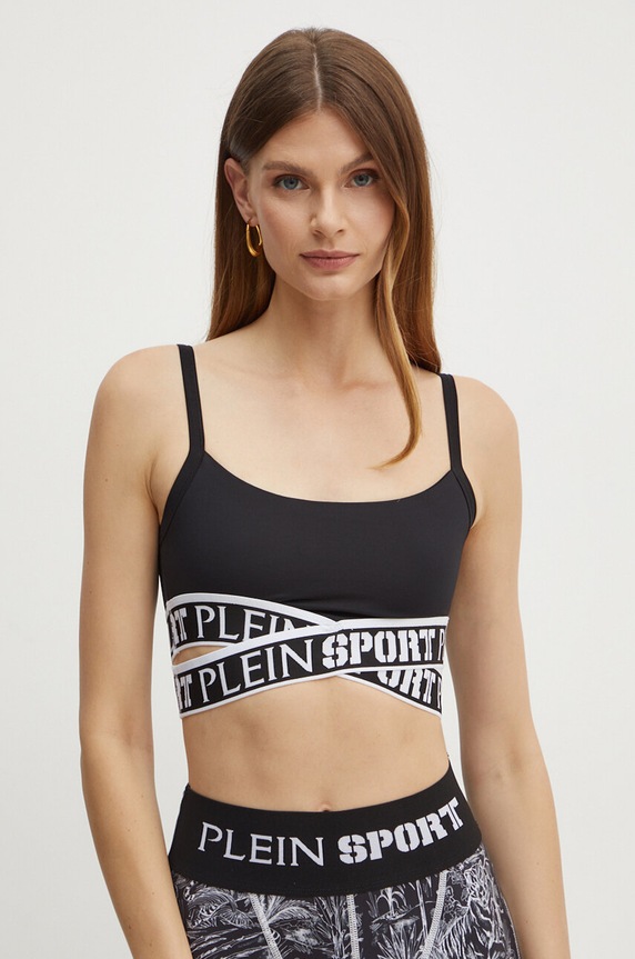 PLEIN SPORT biustonosz dzianina czarny FADC.WJU0072.STE003N