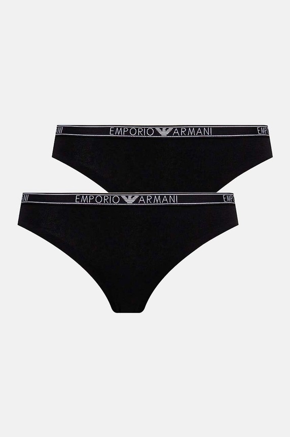 Emporio Armani Underwear stringi 2-pack bawełna czarny 163333.4F223