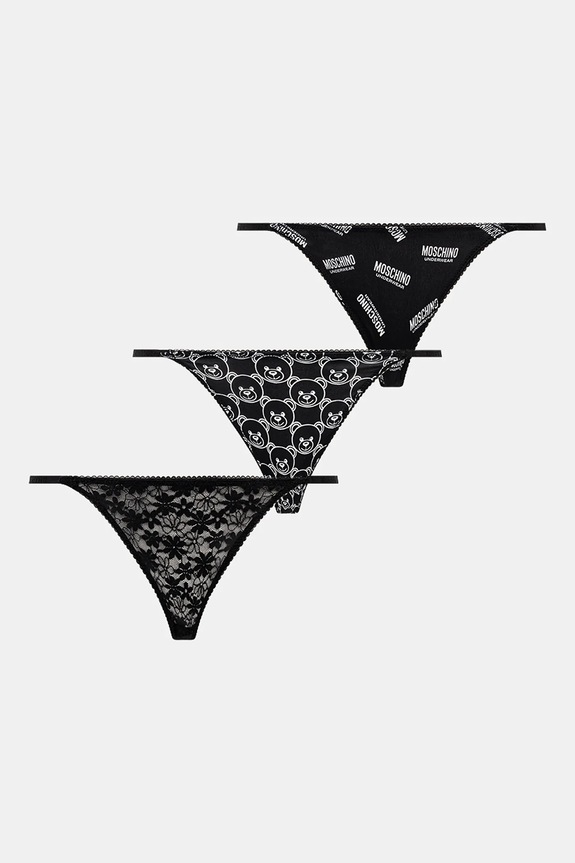 Kalhotky brazilky Moschino Underwear 3-pack kalhotky černá A2306.4611