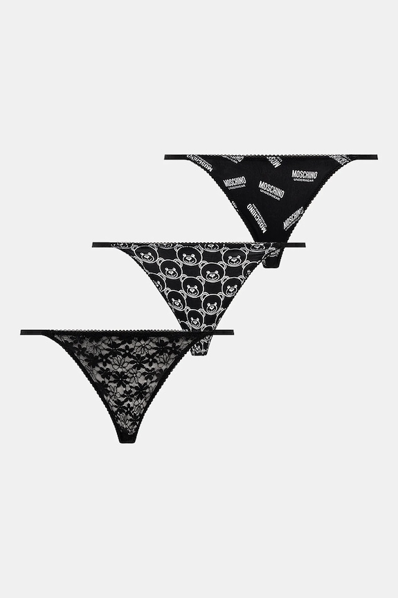 Kalhotky brazilky Moschino Underwear 3-pack kalhotky černá A2306.4611