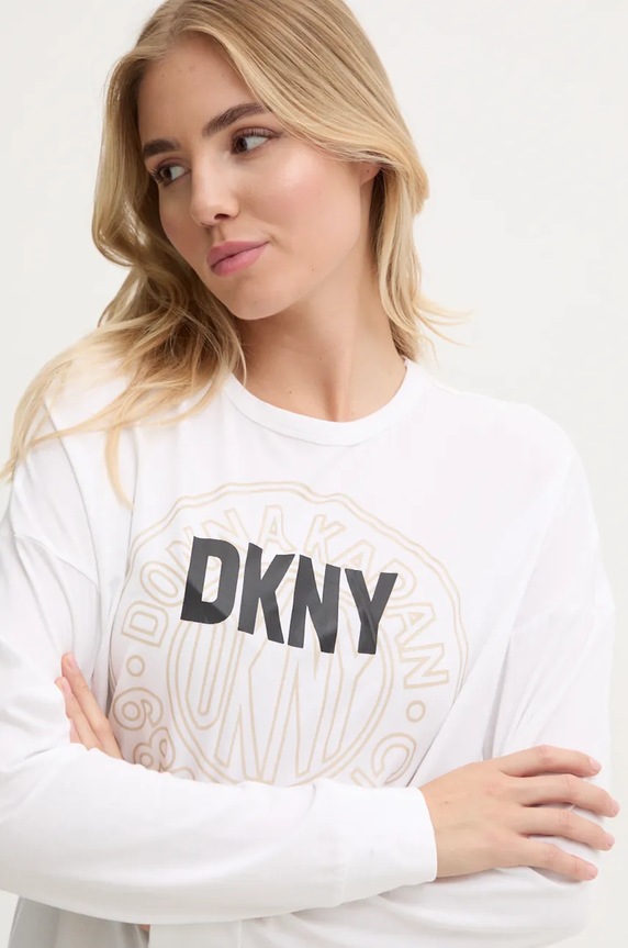 Горнище на пижама с дълги ръкави Dkny горнище бял YI20021