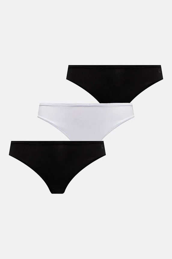 Tanga United Colors of Benetton 3-pack tanga černá 34FS1S01T