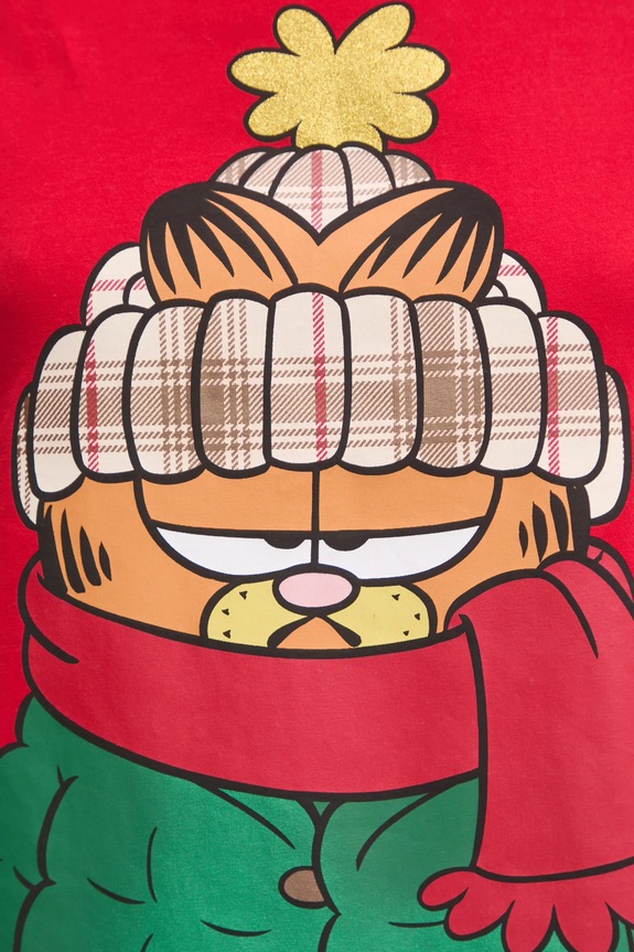 Majica dugih rukava za spavanje United Colors of Benetton x GARFIELD 3DKE3M06L crvena