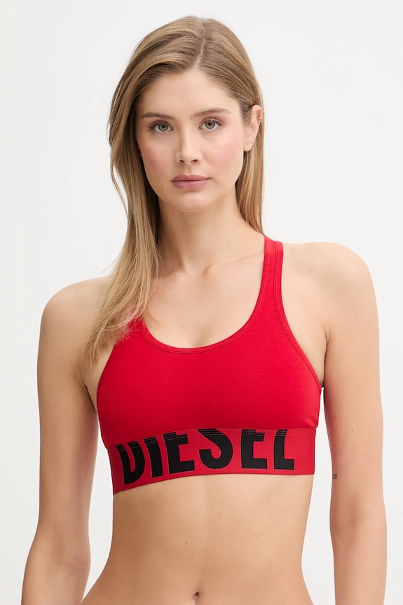 Diesel sutien sport UFSB-COTTON-RACE-BRALETTE moale rosu A14591.0HMAU