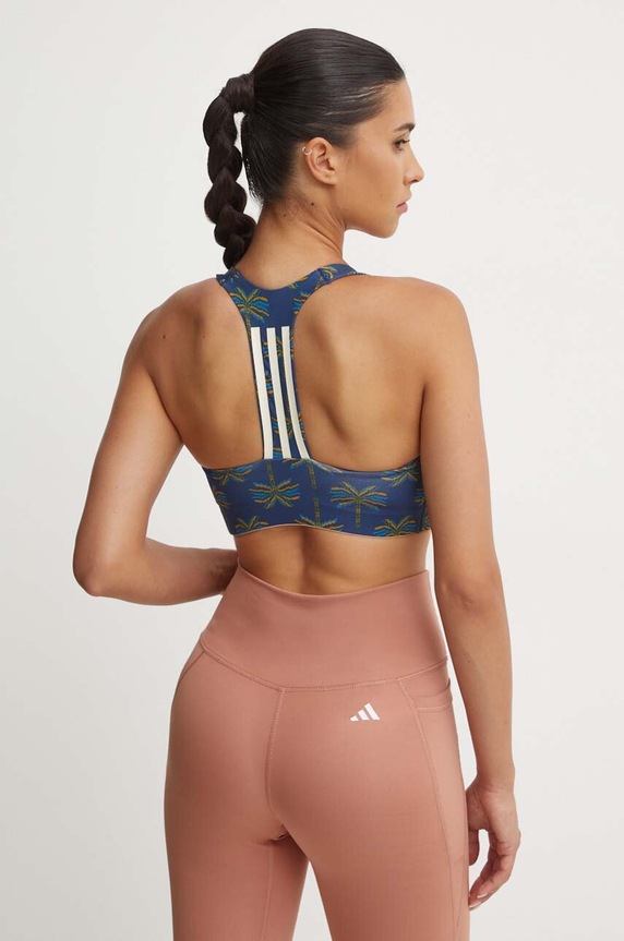 Oblečenie Športová podprsenka adidas Performance x FARM Rio JE4030 tmavomodrá
