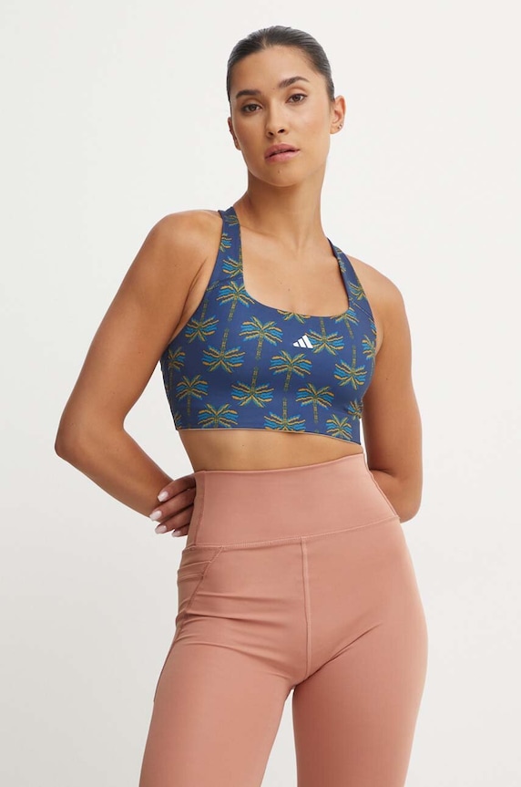 Športová podprsenka adidas Performance x FARM Rio tmavomodrá JE4030