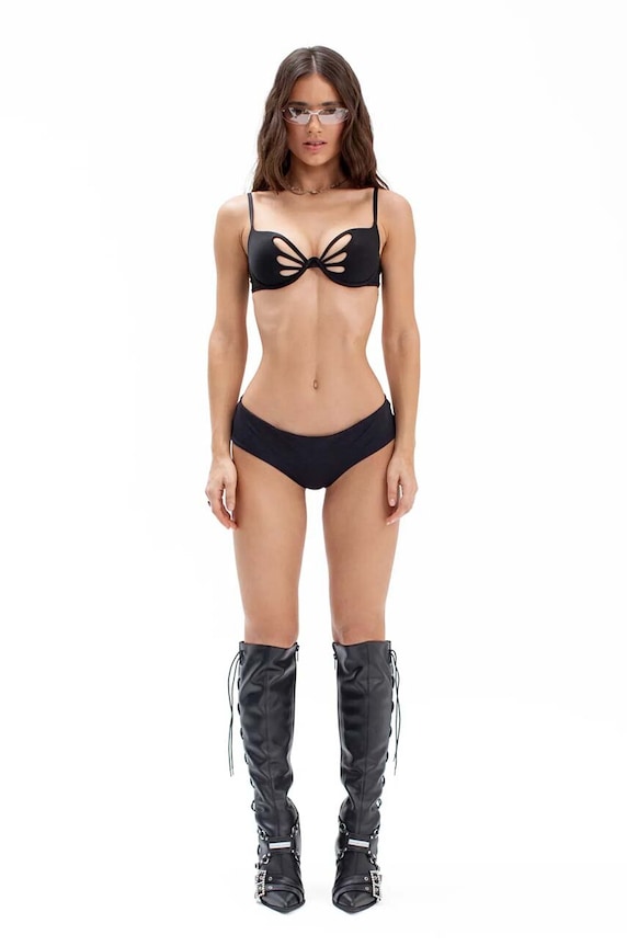 GOD SAVE QUEENS brazyliany PAPILION KNICKERS GSQ.103.128 czarny AW24