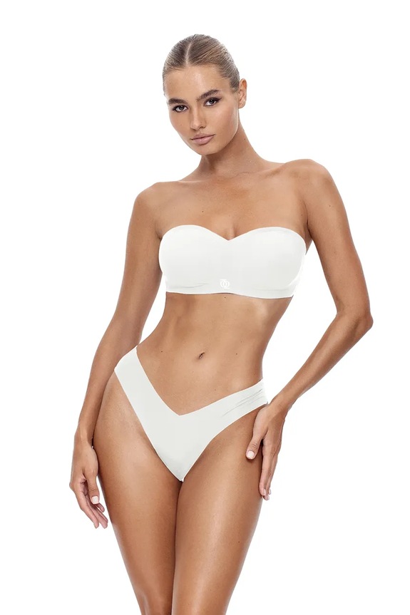 Σουτιέν GOD SAVE QUEENS SECOND SKIN BANDEAU πλεκτό ύφασμα λευκό GSQ.135.115