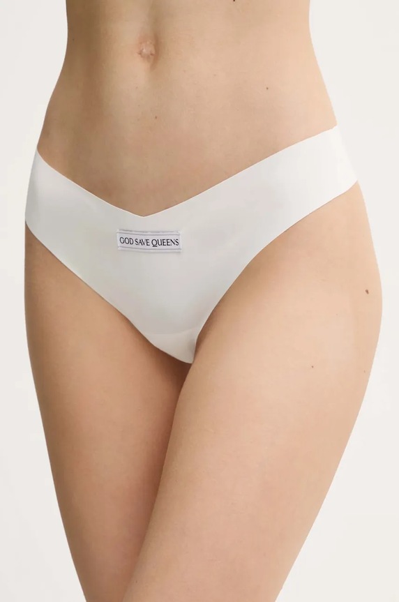 GOD SAVE QUEENS chiloți brazilieni SECOND SKIN PANTY BRAZILIAN figi alb GSQ.135.125
