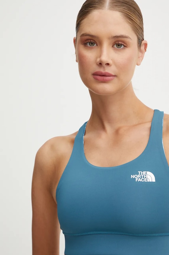 The North Face biustonosz sportowy dwustronny Flex Reversible NF0A886Q7OD1 turkusowy
