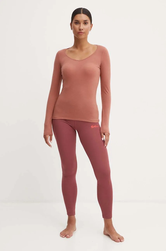 Jack Wolfskin jambiere funcționale Infinite Warm A60325 burgundia AW25