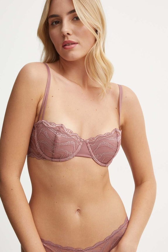 Calvin Klein Underwear biustonosz koronka różowy 000QF7922E