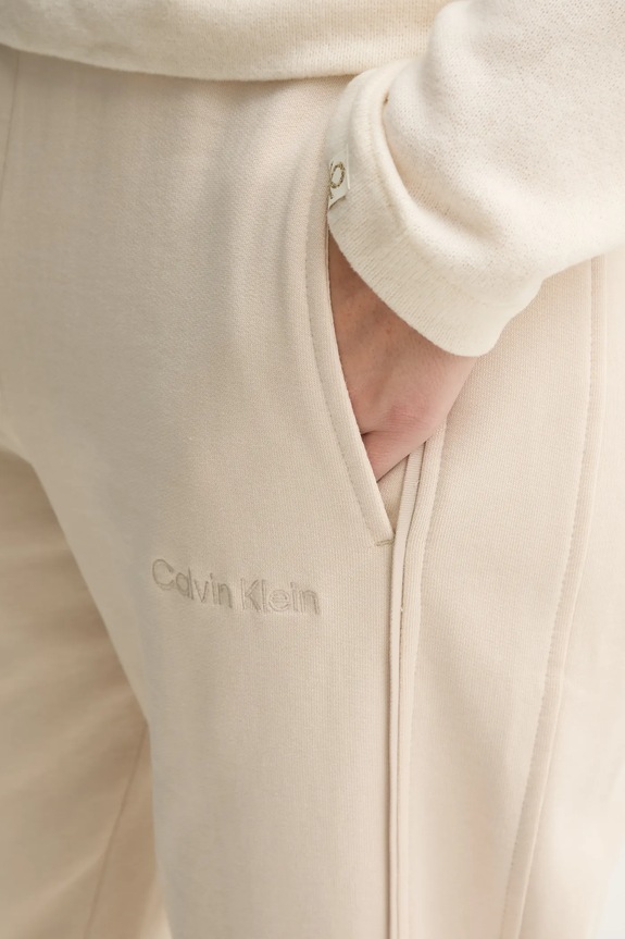 Homewear pamučne hlače Calvin Klein Underwear bež 000QS7262E