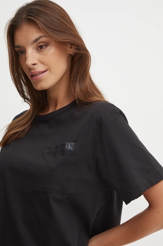 Bavlněné pyžamo Calvin Klein Underwear 000QS7406E černá