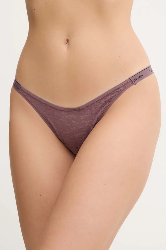 Calvin Klein Underwear stringi dzianina czerwony 000QD5154E