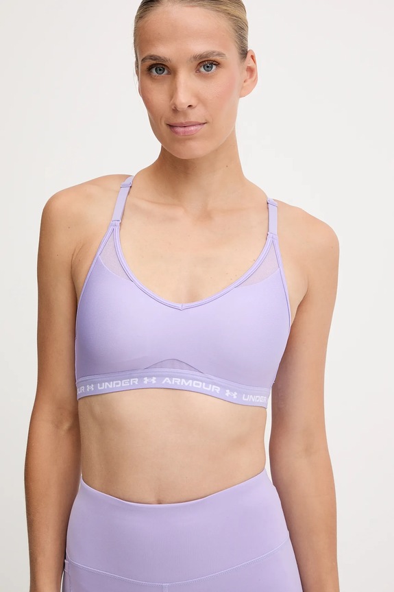 Under Armour biustonosz sportowy Crossback fioletowy 1386424