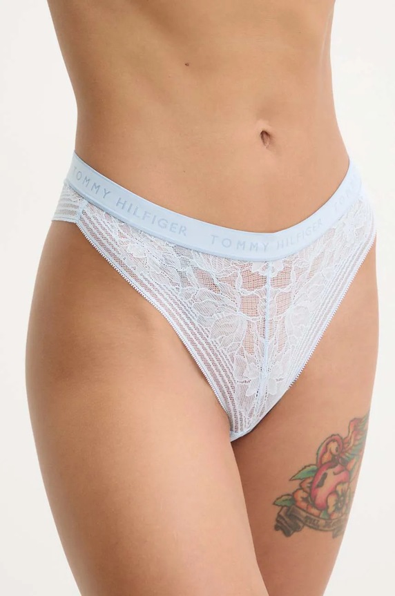 Tommy Hilfiger stringi dzianina niebieski UW0UW05506