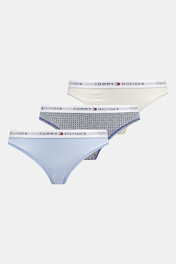 Tommy Hilfiger figi damskie bawełniane z elastanem 3-pack dzianina biały UW0UW05529