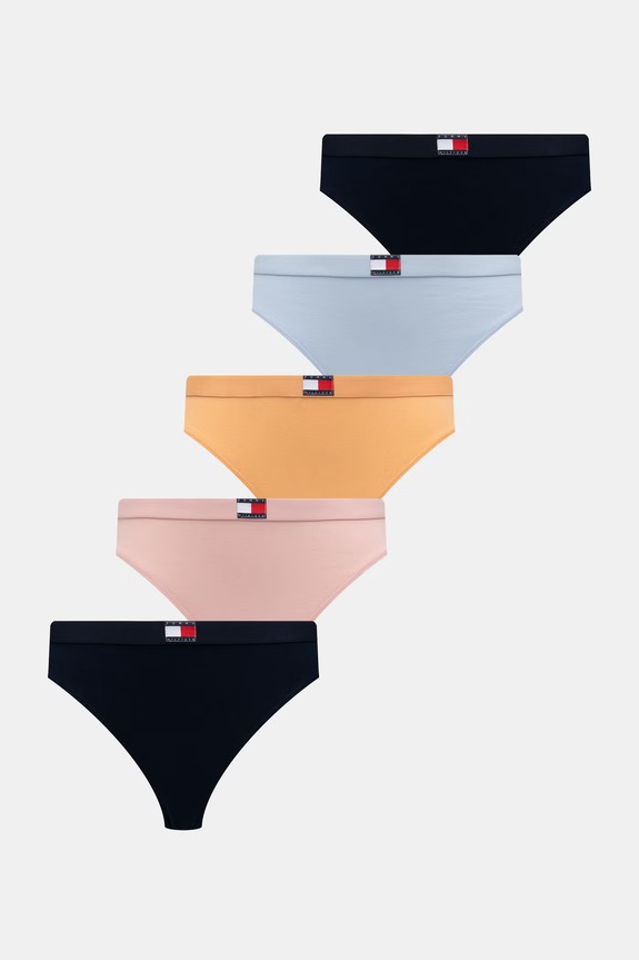 Tommy Hilfiger Στρινγκ γυναικεία βαμβάκι με ελαστάν 5-pack μπλε UW0UW05642