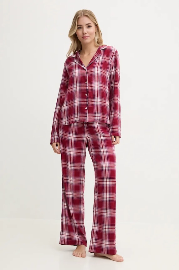 Πιτζάμα Tommy Hilfiger ύφασμα μπορντό UW0UW05546