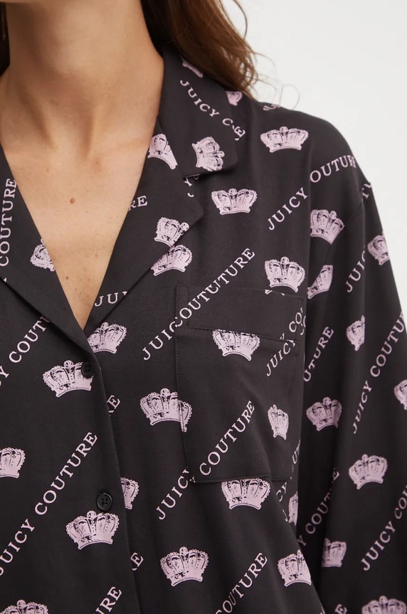 Juicy Couture koszula piżamowa ESTELLE PYJAMA TOP JCLPT224503.703 czarny