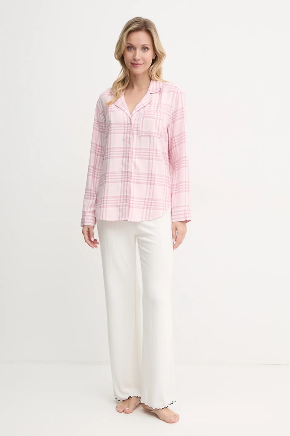 Πουκάμισο πιτζάμας Hollister Co. KI346.4055.604 ροζ AW24