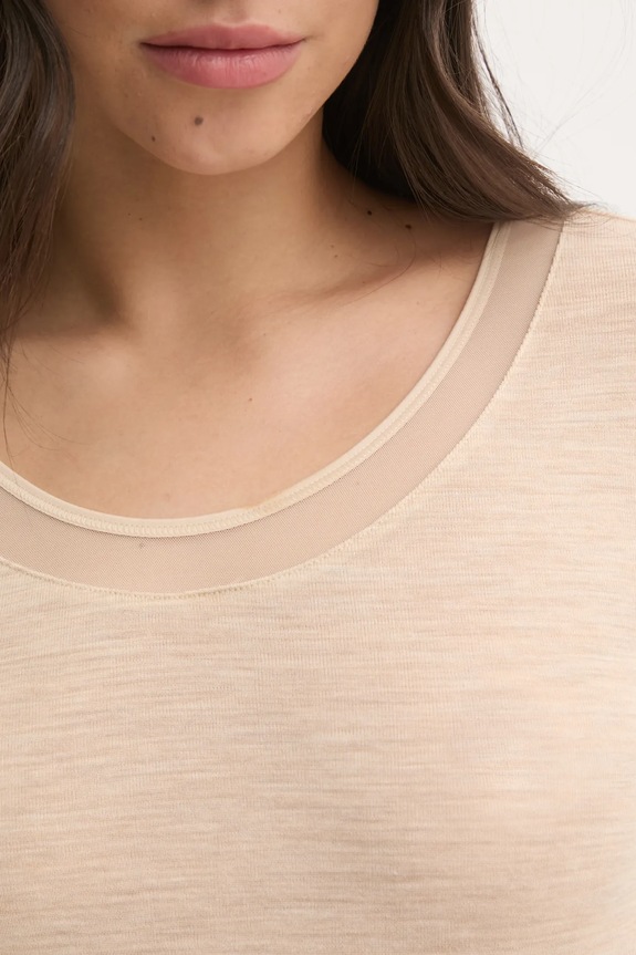 Vunena majica dugih rukava Chantelle FEMILET FN1584 bež