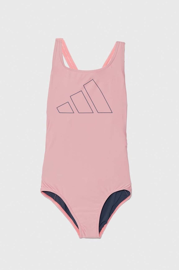 Jednodílné dětské plavky adidas Performance BIG BARS SUIT G měkké růžová IT2679