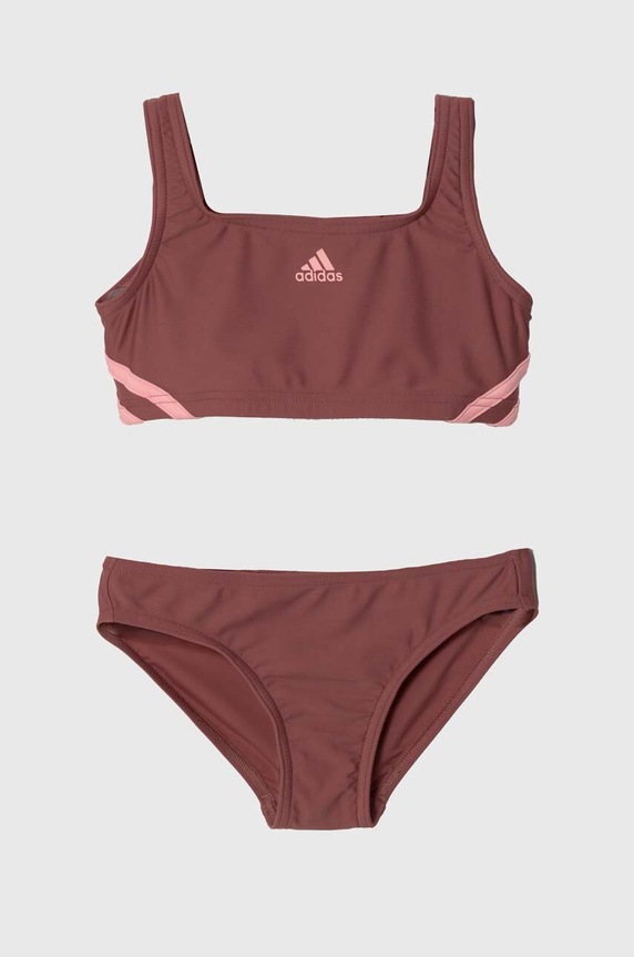 Dvoudílné dětské plavky adidas Performance 3S BIKINI měkké růžová IY5069